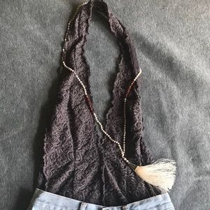 Purple, lace, body suit